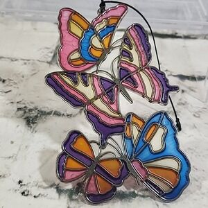 Vintage 70s Butterfly Window Hanger Suncatcher Plastic‎ Hippie Fairycore Decor